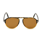 Men's Tony Pilot Sunglasses // Dark Havana Brown + Brown