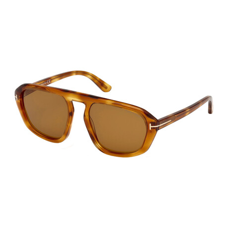 Men's David Round Aviator Sunglasses // Tortoise + Brown