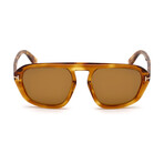 Men's David Round Aviator Sunglasses // Tortoise + Brown