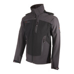 Hooded Two-Tone Cresta Zipper Jacket // Black + Gray (XS)