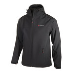 Hooded Zip-Up Jacket // Black (3XL)