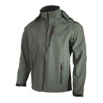 Hooded Cresta Zip-Up Jacket // Green (XL)