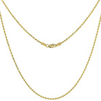 Hollow 10K Gold Rope Chain Necklace // 1.5mm // Yellow (14" // 1g)