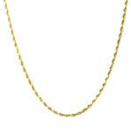 Hollow 10K Gold Rope Chain Necklace // 1.5mm // Yellow (14" // 1g)