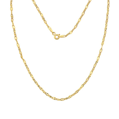 Hollow 14K Gold Twisted Mariner Chain Necklace // 2mm // Yellow (18" // 1.3g)