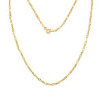 Hollow 14K Gold Twisted Mariner Chain Necklace // 2mm // Yellow (18" // 1.3g)
