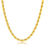 Hollow 14K Gold Rope Chain Necklace // 4mm // Yellow (16" // 5.3g)