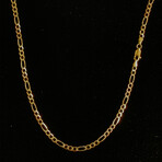 14K Solid Figaro Necklace // 3.5mm // Three Toned Gold (20" // 7g)