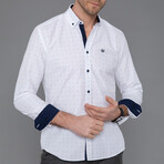 Lugano Button Down Shirt // White + Blue (L)