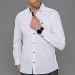 Lugano Button Down Shirt // White + Blue (L)