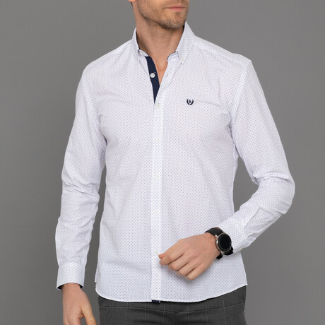 Chaux Button Down Shirt // White + Gray (S)