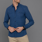 Limoges Button Down Shirt // Navy + White (2XL)