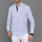 Lucerne Button Down Shirt // Sax + White (S)