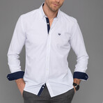 Chaux Button Down Shirt // White + Gray (L)