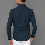 Chartres Button Down Shirt // Navy + Gray (L)