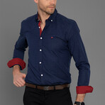 Antibes Button Down Shirt // Navy Plaid (M)