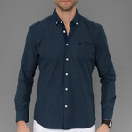 Chartres Button Down Shirt // Navy + Gray (S)