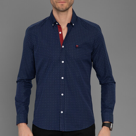 Antibes Button Down Shirt // Navy Plaid (S)