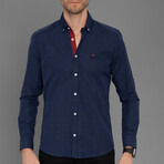 Antibes Button Down Shirt // Navy Plaid (M)