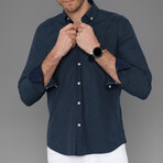 Chartres Button Down Shirt // Navy + Gray (M)