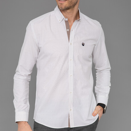 Lille Button Down Shirt // White Mink (S)