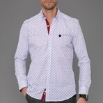 Nante Button Down Shirt // White + Red (XL)