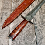 Large Tooth Pick Damascus Dagger