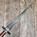 Large Tooth Pick Damascus Dagger