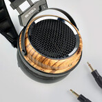 Phoenix Headphones // Polycarbonate Film + Zebra Wood