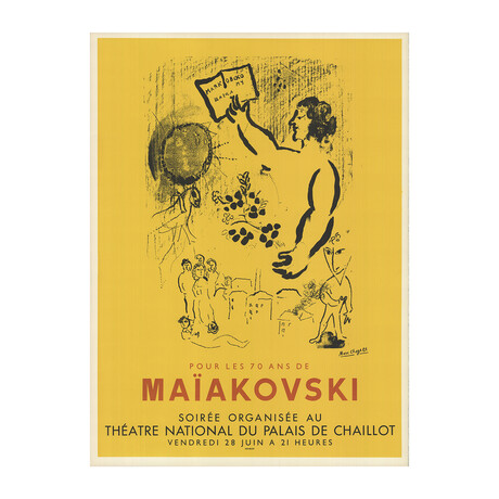 Marc Chagall // Homage to Maiakovski // 1970 Lithograph