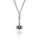 Thor's Hammer Necklace // Silver (22")
