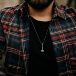 Thor's Hammer Necklace // Silver (22")