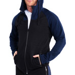 Hoodie // Blue + Black (L)