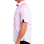 Galileo Square Short Sleeve Dress Shirt // Pink (M)