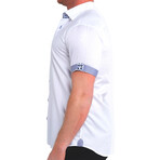 Galileo Diamond Short Sleeve Dress Shirt // White (S)