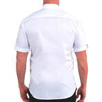 Galileo Diamond Short Sleeve Dress Shirt // White (S)