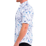 Galileo Scribble Short Sleeve Dress Shirt // White (S)