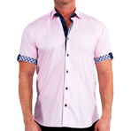 Galileo Square Short Sleeve Dress Shirt // Pink (M)