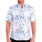 Galileo Scribble Short Sleeve Dress Shirt // White (S)