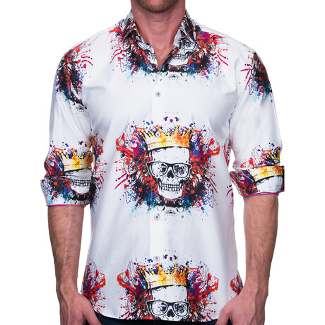 Fibonacci Skull King Dress Shirt // White (S)