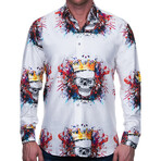 Fibonacci Skull King Dress Shirt // White (2XL)