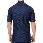 Fresh Navy Losange Short Sleeve Button Up Shirt // Blue (L)