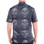 Galileo Skull Button Up Shirt // White (2XL)