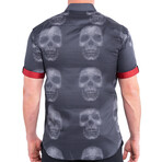 Galileo Skull Button Up Shirt // White (S)
