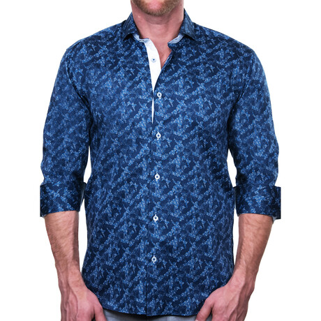 Einstein Scattered Dress Shirt // Blue (S)