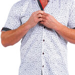 Galileo Geometric Button Up Shirt // White (L)