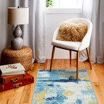 Noemi // Ivory + Blue (2'6" X 8' (Runner Rug))