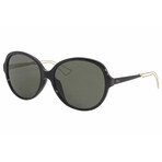 Women's CONFIDENTK-0QFE-X1 Sunglasses // Black + Gold + Gray