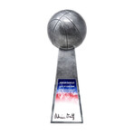 Adrian Dantley // Signed Basketball Champion 14" Replica Trophy // Silver