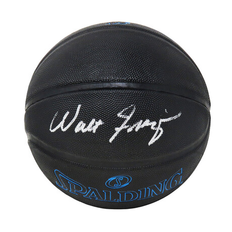 Walt Frazier // Signed Spalding NBA Basketball // Phantom Black + Blue Lettering